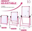 Kids Adjustable Height Foldable Whiteboard Easel with Storage Tray - 2