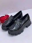 Boyfriend Shoes - Black Leather Flats - 1