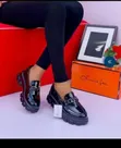 Boyfriend Shoes - Black Leather Flats - 2