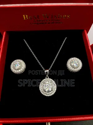 Luxury VVS Moissanite Diamond Necklace & Earring Set