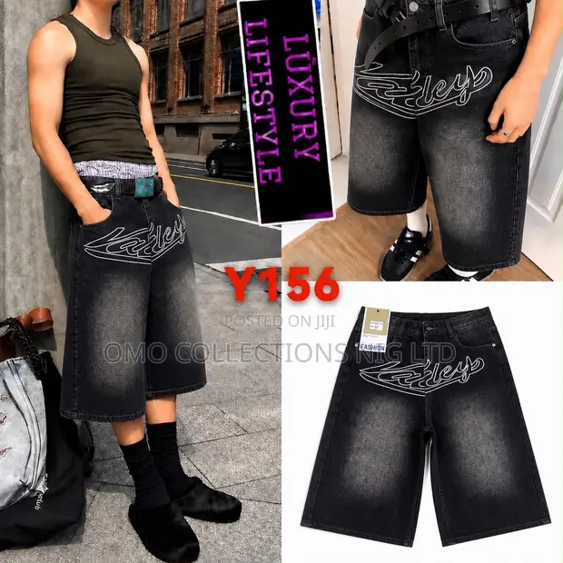 Louis Vuitton JORT Jeans - Baƙar Ƙirar Maza Ta Aljihu - 1