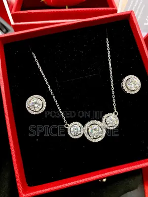 VVS Moissanite Diamond Necklace and Earring Set
