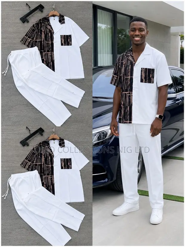 Luxury Men's 2-Piece Set: Premium Short-Sleeve Shirt & Trousers - 1