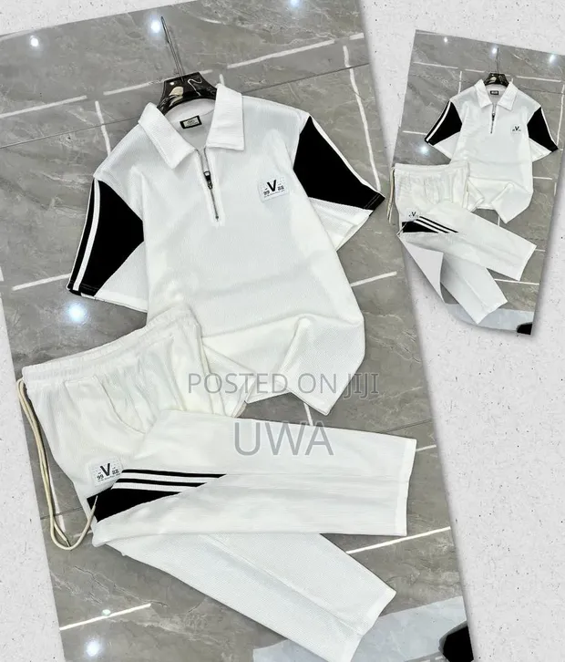 Maza 2-Piece Striped Quarter-Zip Polo & Trouser Set - 1