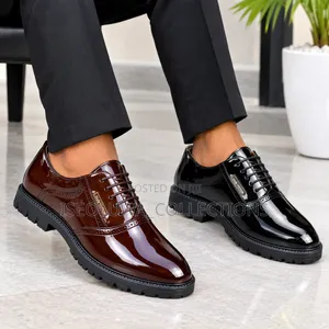 Premium Men's Glossy Leather Formal Dress Shoes