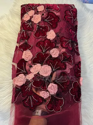 Luxury Indian Beaded Lace Fabric - Akalla Yard 5