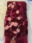 Luxury Indian Beaded Lace Fabric - Akalla Yard 5 - 4