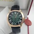 Cartier Quality Luxury Men's Genuine Leather Automatic Wristwatch - 1