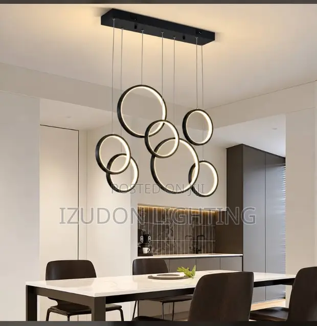 Celestial Black Ring LED Chandelier Light - 1