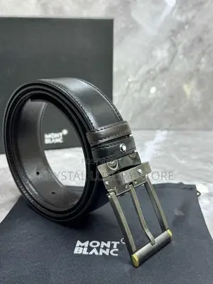 Mont Blanc Genuine Leather Belt - Black