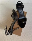 Mango Black Open-Toe Strappy Heeled Sandals - 1