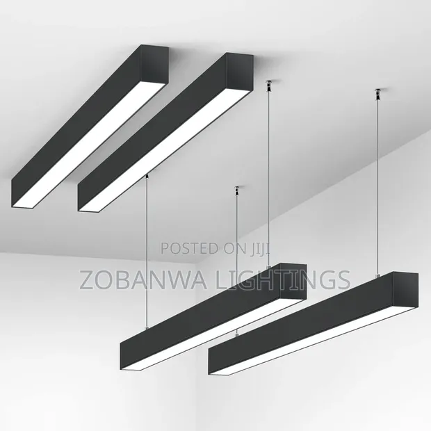 LED Office Chandelier Rounded Strip Light Bar 200cm - 1