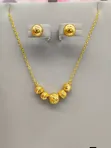 Simple Necklace and Stud Earrings Set - 1