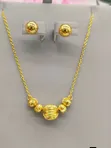 Simple Necklace and Stud Earrings Set - 2