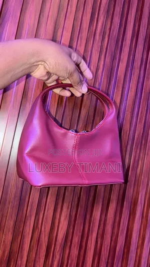 Stylish Vintage Genuine Leather Handbag - Burgundy