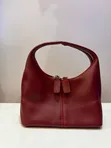 Stylish Vintage Genuine Leather Handbag - Burgundy - 2