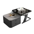 2-in-1 Center Table - Glossy Multicolored Glass Top - 3