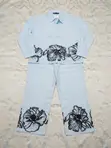2 Pieces Luxury Linen Women Shirt & Pant Set 3XL - 4