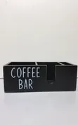 Wooden Coffee Organizer with 3 Compartments - 1