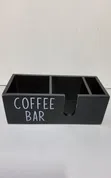 Wooden Coffee Organizer with 3 Compartments - 2