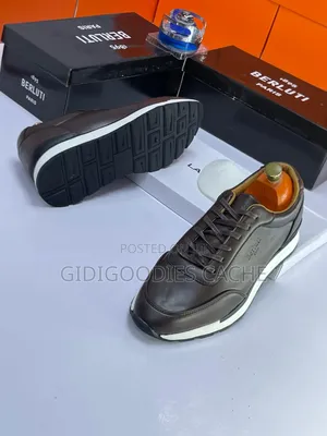 Berluti Men's Leather Lace-Up Casual Sneakers