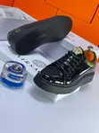 Versace Men's Black Patent Leather Lace-Up Sneakers - 2