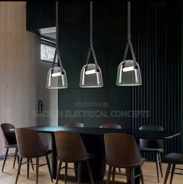 Modern Glass LED Pendant Light - Designer Bedside Hanging Lamp - 1