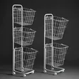 3-Layer Detachable Laundry Basket with Wheels - 2