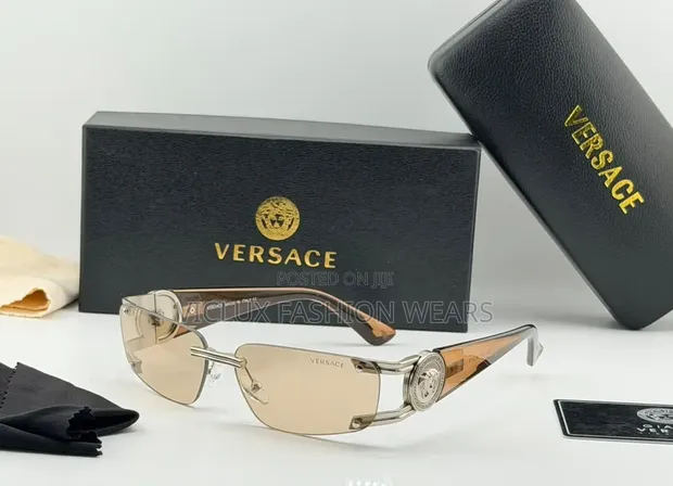 Versace Luxury Unisex Sunglasses - Black - 1