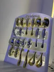 Elegant Zirconia Earrings - Gold & Silver Finish - 1