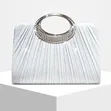 Pleated Silver Clutch Party Purse - 1