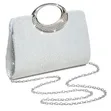 Pleated Silver Clutch Party Purse - 3