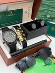 Rolex High Quality Men's Wrist Watch with Cufflink & Sunglasses - 3