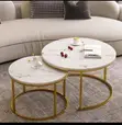 2-Piece Round Nesting Center Table Set - Marble Top - 4