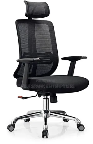 Ergonomic Mesh Office Chair with Headrest & Lumbar Support - Black