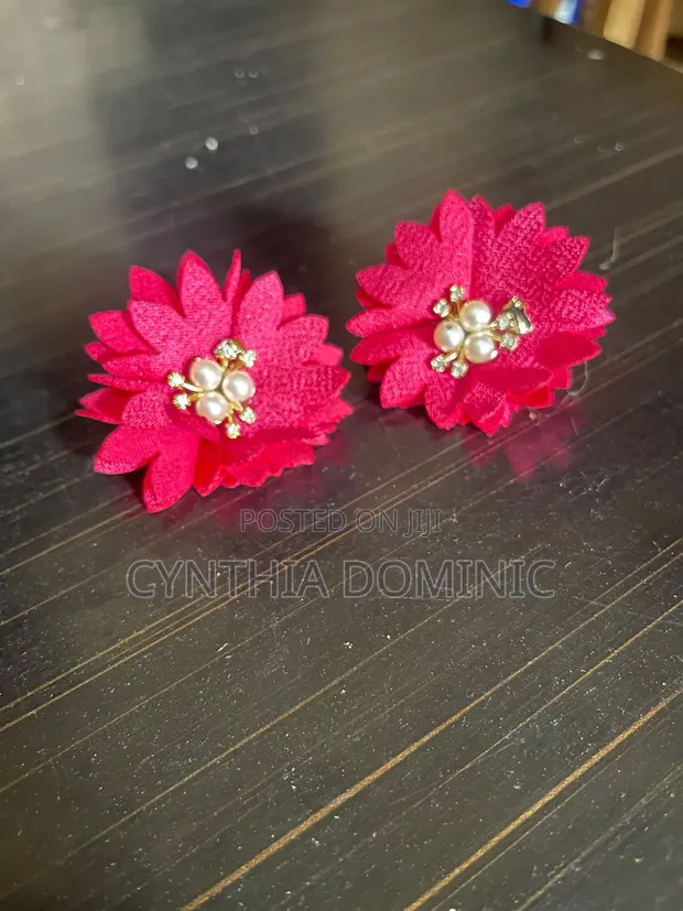 Pink Flower Earrings - Fashion Jewelry - 1