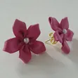 Pink Flower Earrings - Fashion Jewelry - 2