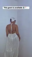 Elegant Backless Gown - White - 2