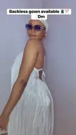 Elegant Backless Gown - White - 3