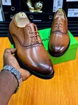 Men's Cap-Toe Brogue Shoes - Black Leather - 3