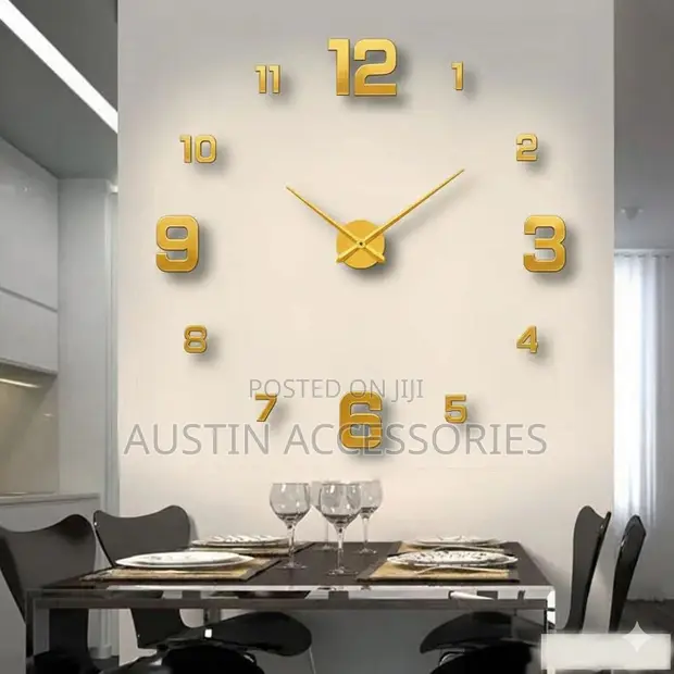 3D DIY Wall Clock - Modern Frameless Design - 1