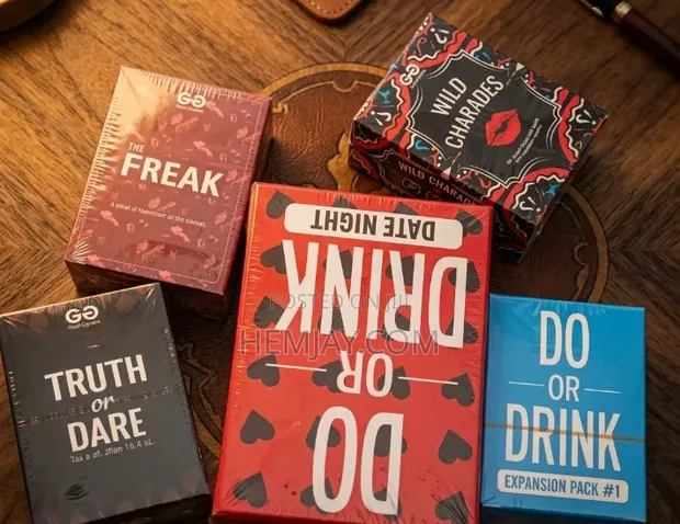 5-in-1 Couples/Party Card Games: Do or Drink, Truth or Dare, Freak, Charades - 1
