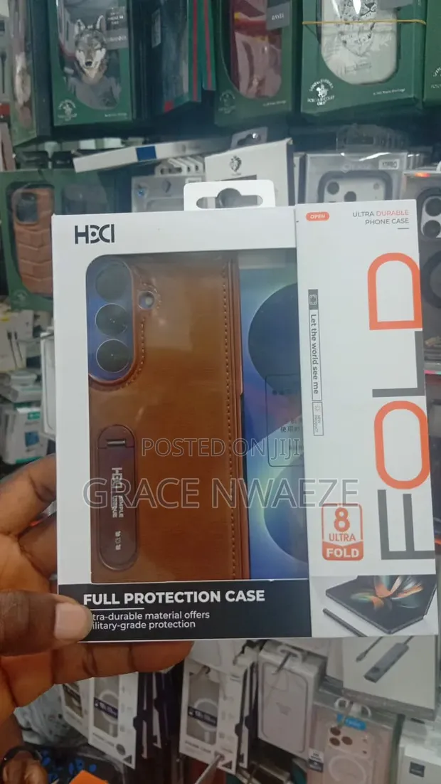 HECI Brown Leather-Style Case for Samsung Galaxy Z Fold (Fold 7/8) - 1