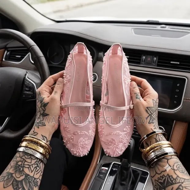 Mary Jane Lace Mesh Flats - 1