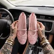 Mary Jane Lace Mesh Flats - 1