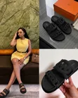 Hermès Suede Chain Slides - 1