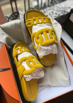 Hermès Suede Chain Slides