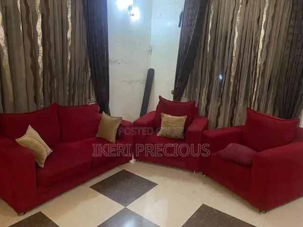 Home Interiors Red Sofa Set (5 Seater) - 1