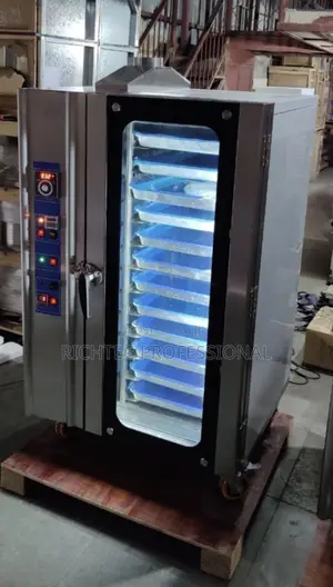 Brand New 12-Tray Commercial Gas Convection Oven - Stainless Steel