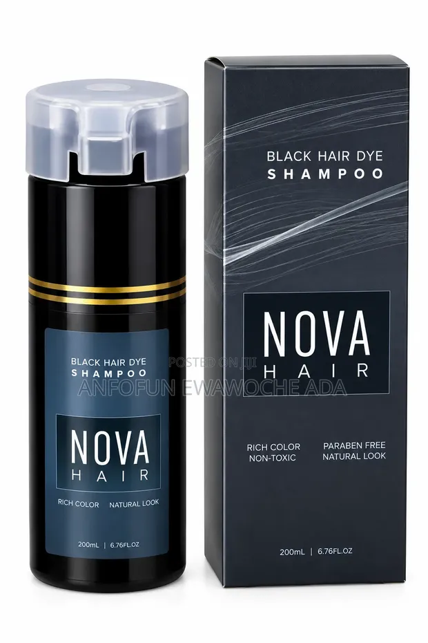 NOVA Instant Black Hair Dye Shampoo 500ml - 1